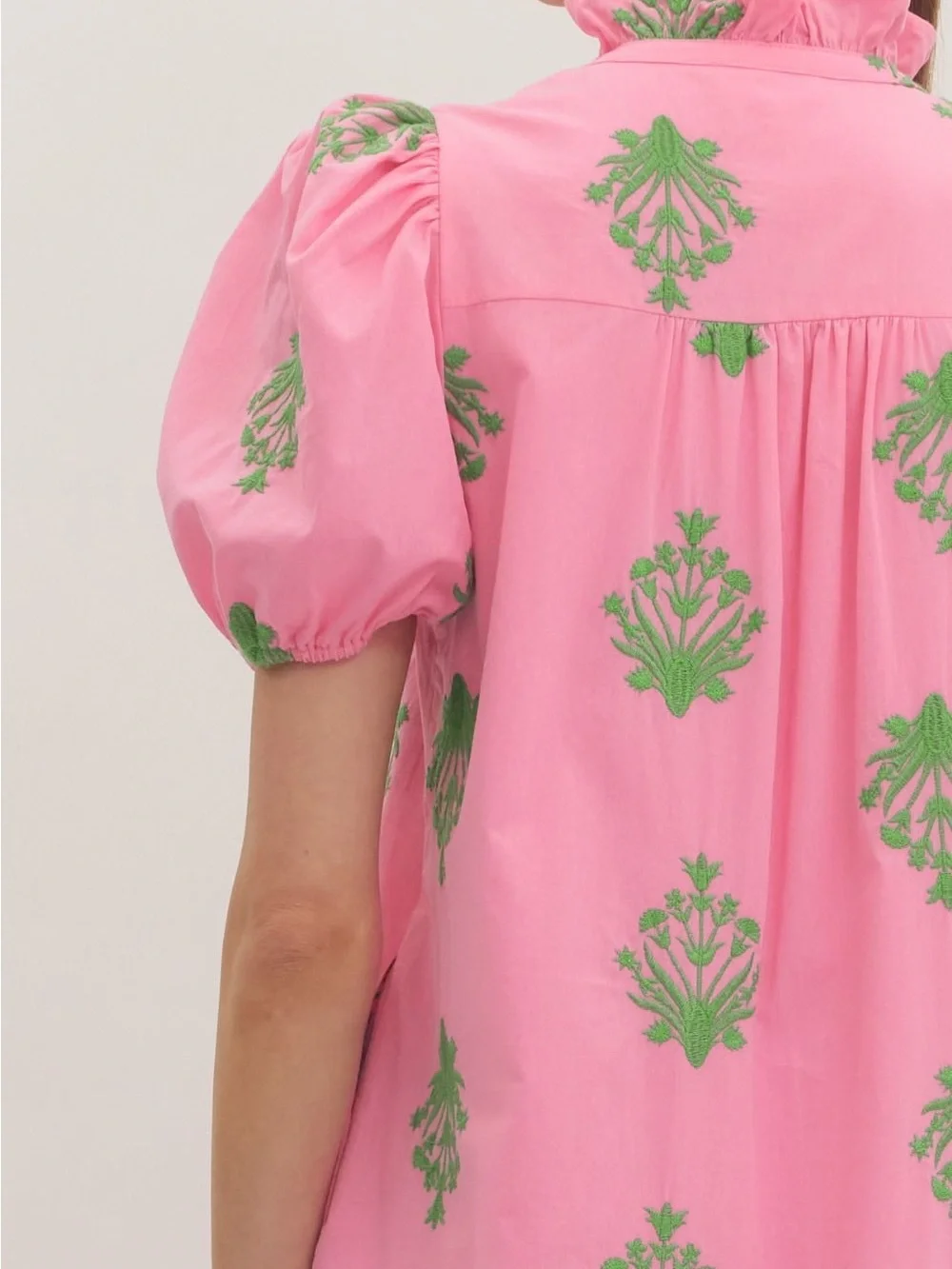 ENTRO Pink Puff-Sleeve Floral Maxi Dress NWT - Picture 3 of 5
